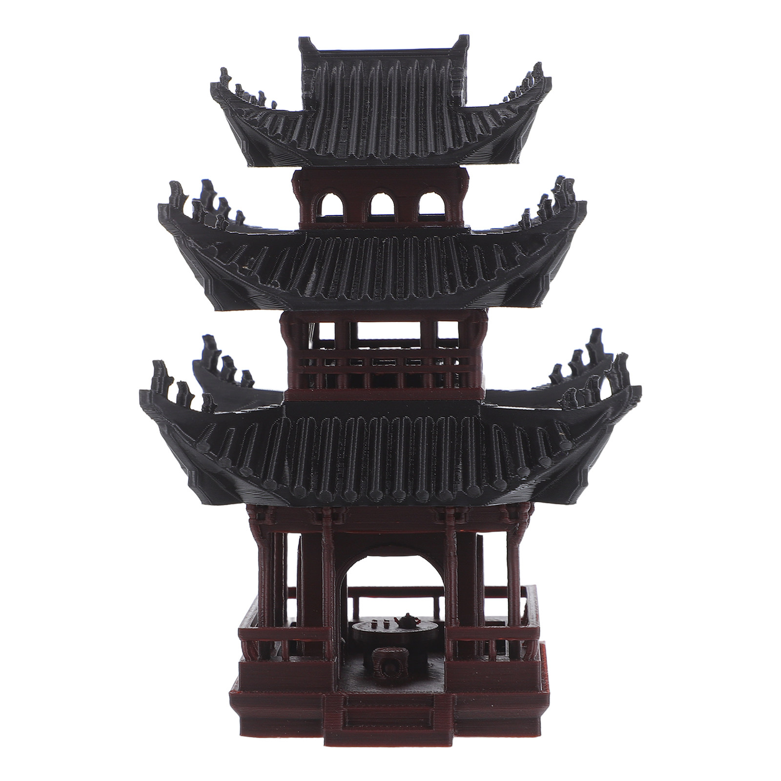 Bonsai Garden With Sand - Mini Pavilion Statue Tiny Pavilion Ornament