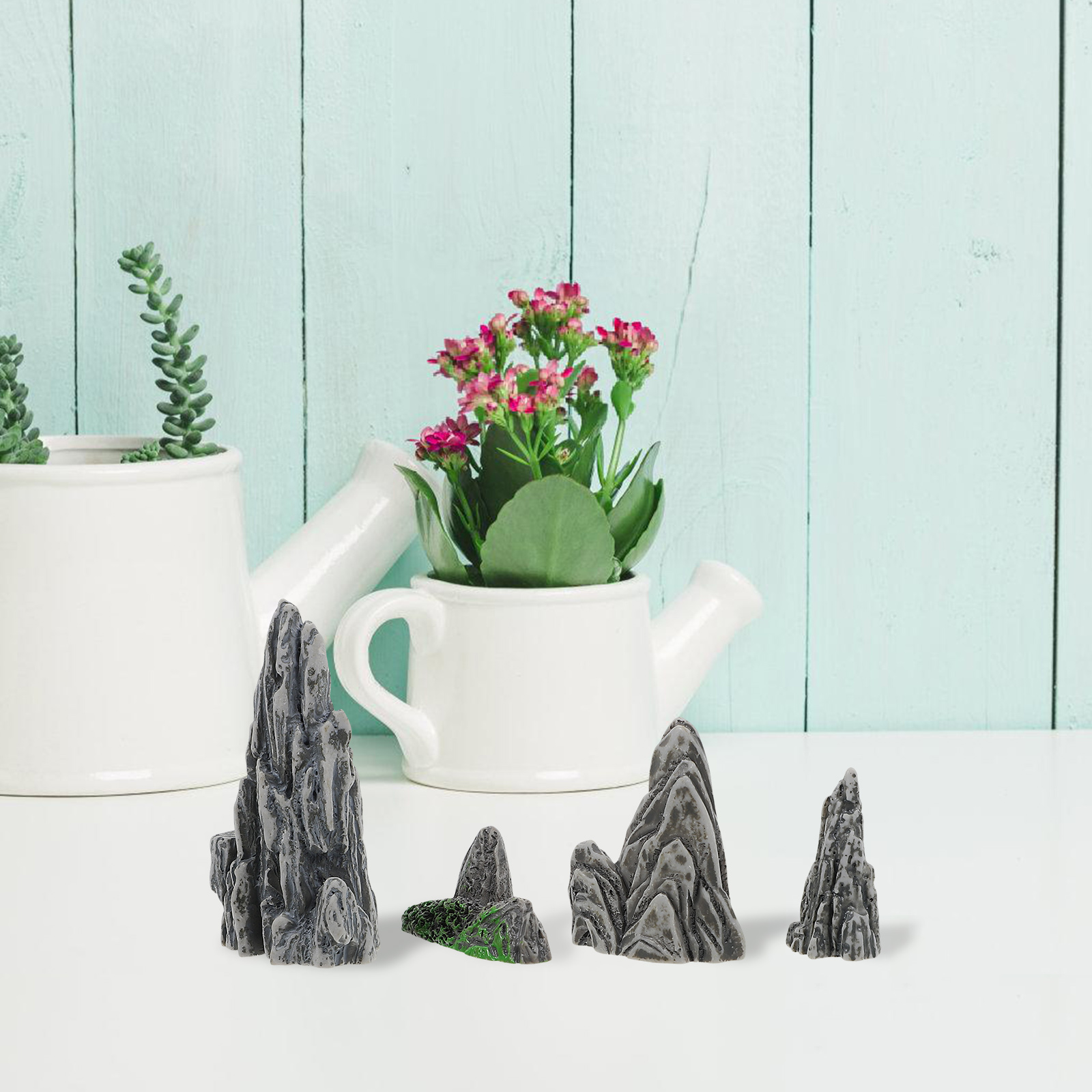 Bonsai Garden With Sand - Miniature Rockery Bonsai Decor 4pcs Realistic