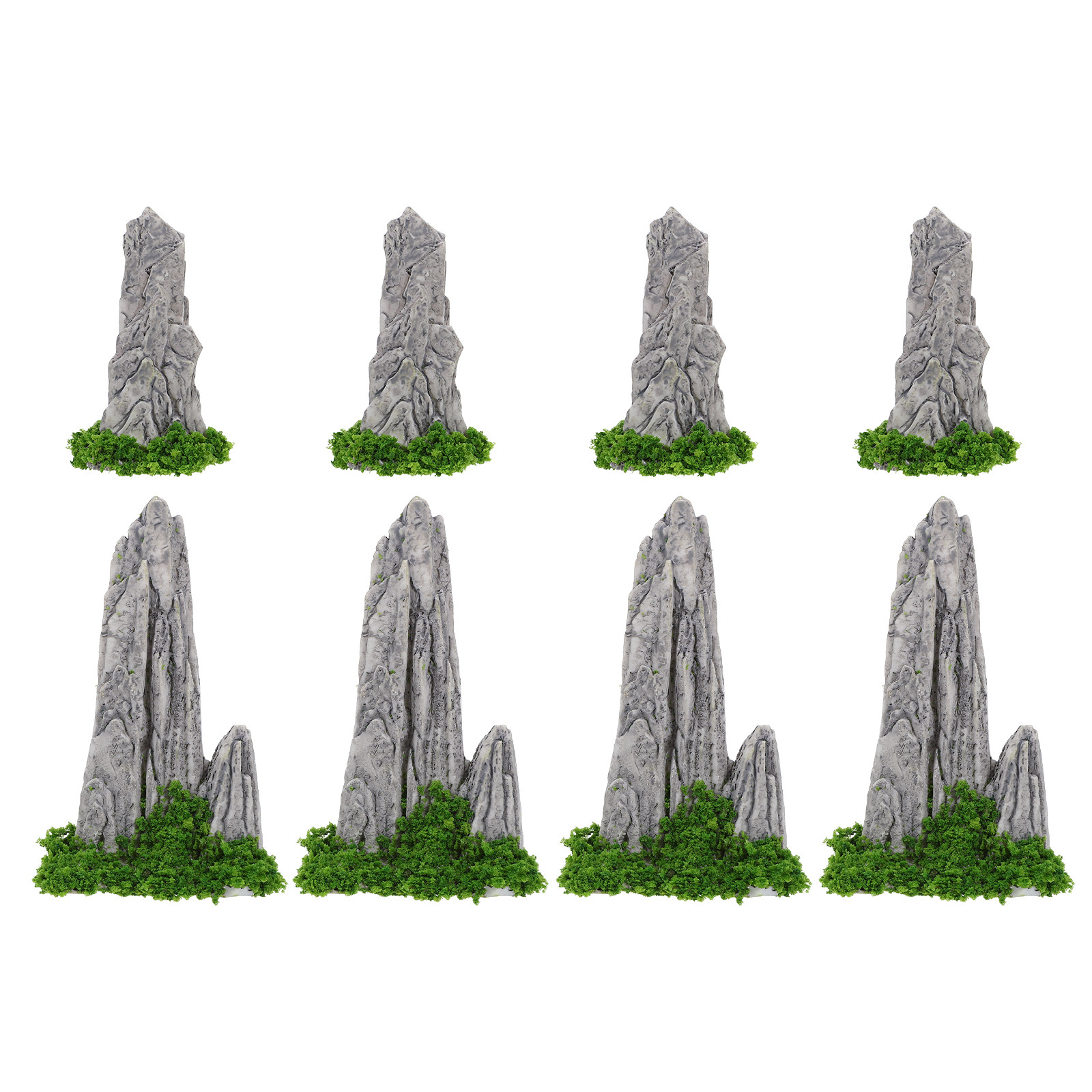 Bonsai Garden With Sand - 8Pcs Mini Resin Rockery Ornaments for