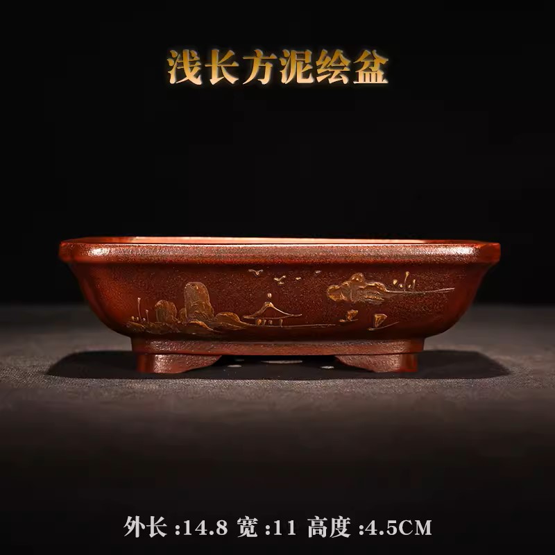 Bonsai Garden With Sand - Purple Sand Round Rectangle Plate Bonsai