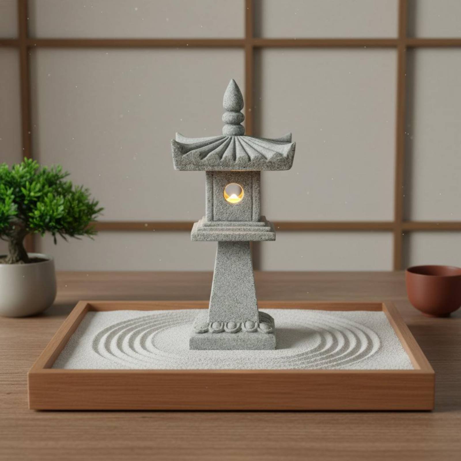 Miniature Stone Lantern Antiqu - огляд і ціна Bonsai Garden Decor