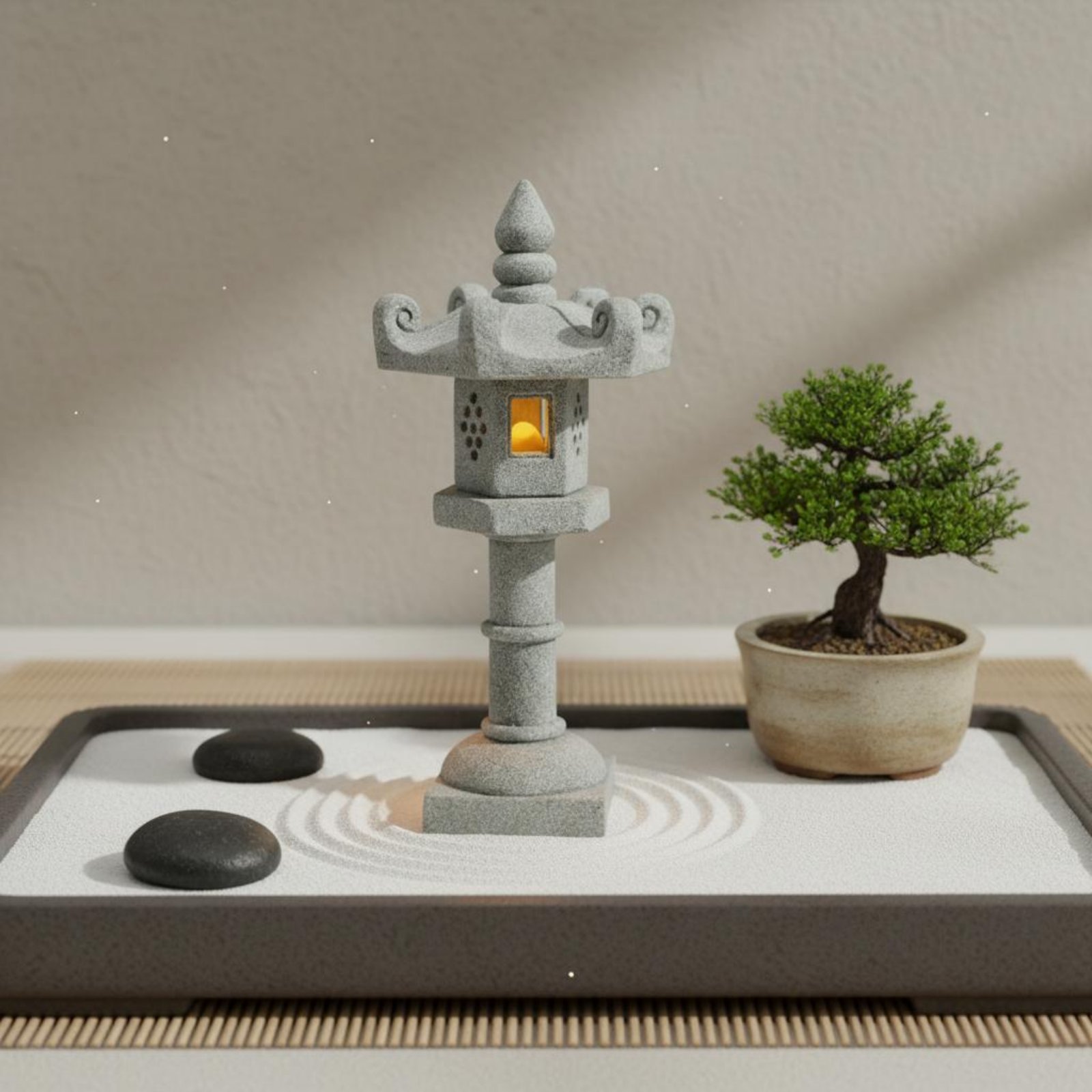 Miniature Stone Lantern Antiqu - огляд і ціна Bonsai Garden Decor