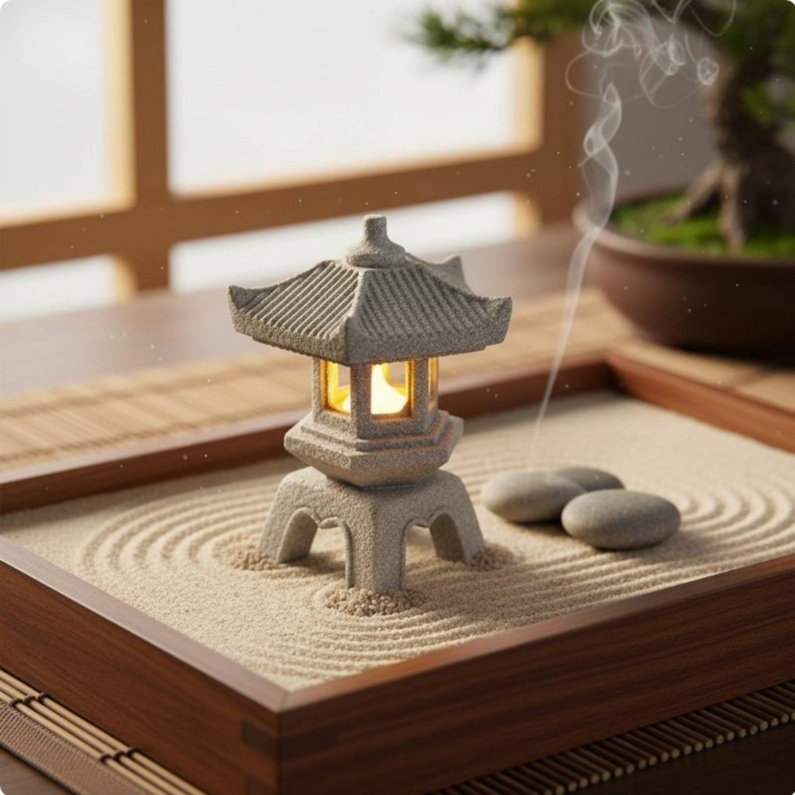 Miniature Stone Lantern Antiqu - огляд і ціна Bonsai Garden Decor