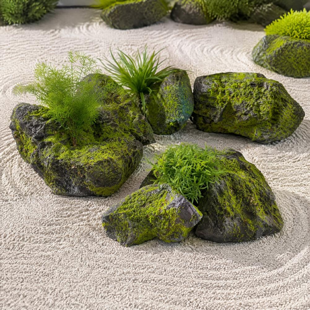 Artificial Moss Rocks for Land - огляд і ціна Bonsai Garden Backyard