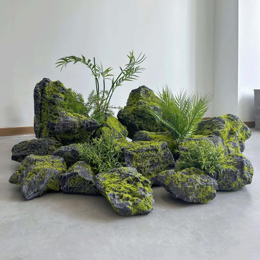 Artificial Moss Rocks for Land - огляд і ціна Bonsai Garden Backyard