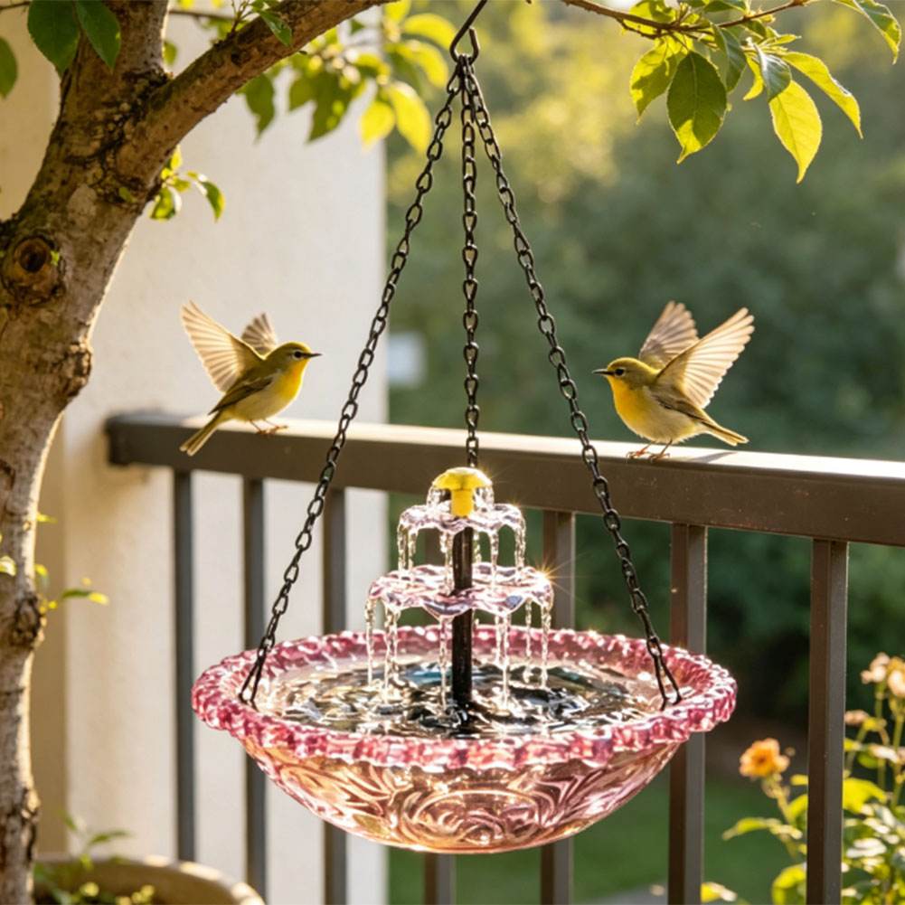 Hanging Solar Powered Birdbath - огляд і ціна Bonsai Garden Backyard