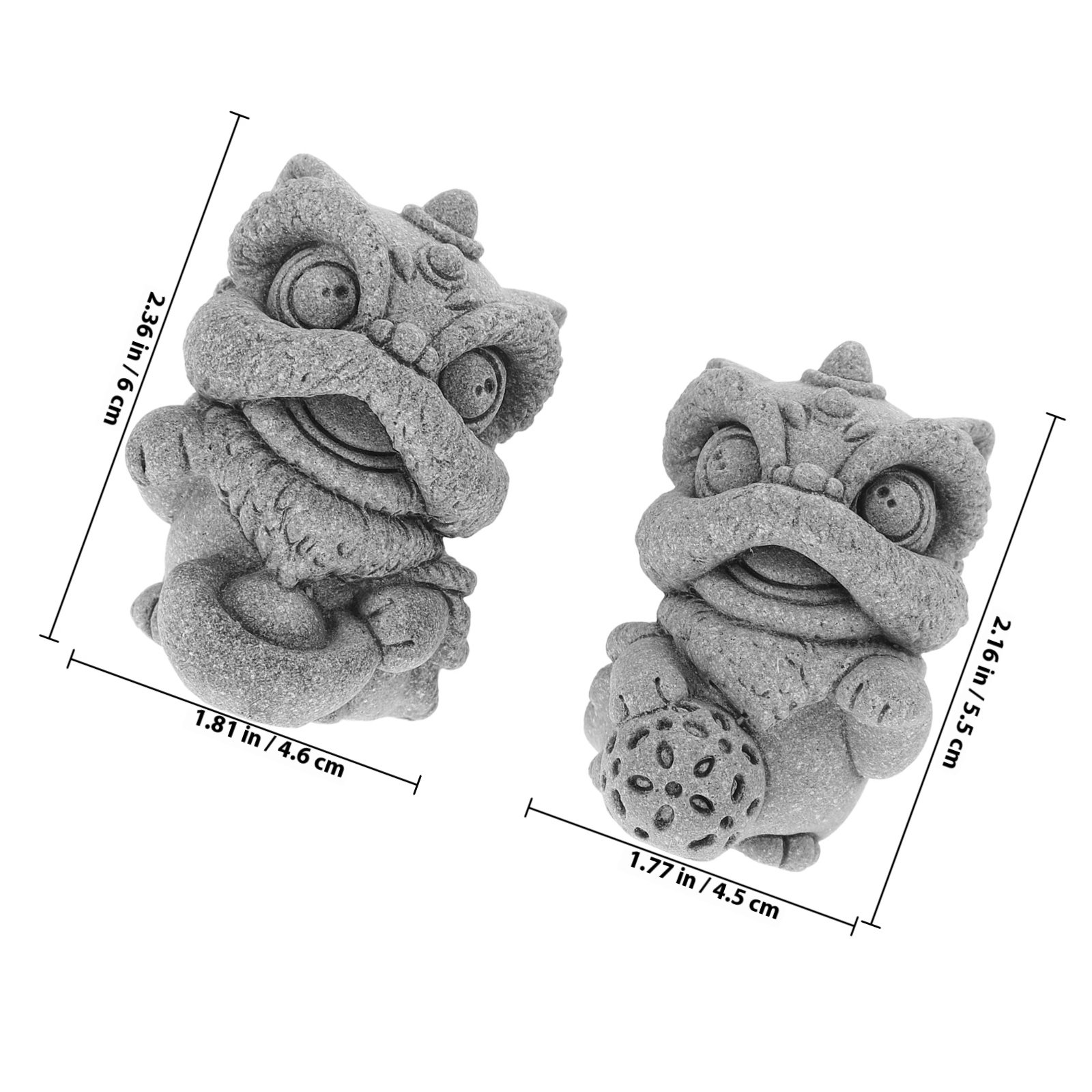 1Pair Small Lion Statue Faux S - огляд і ціна Bonsai Garden Miniature