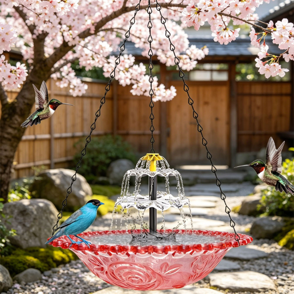 Solar Powered Hanging Birdbath - огляд і ціна Bonsai Garden Backyard