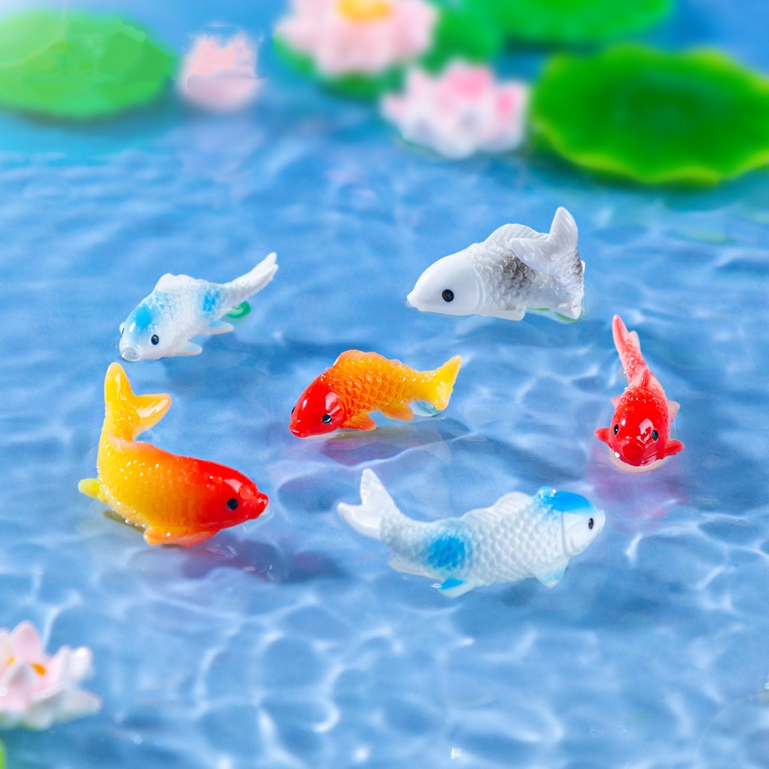 10PCS Mini Koi Fish Resin Gold - огляд і ціна Bonsai Garden Miniature