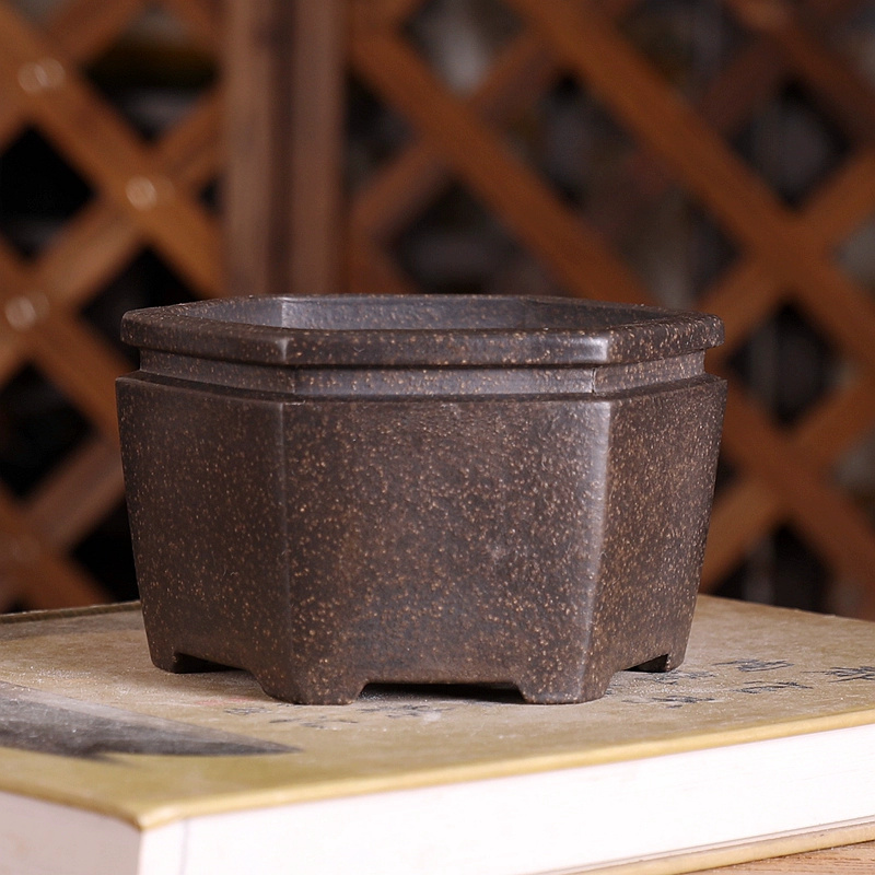 Hexagon Bonsai Pot, Purple San - огляд і ціна Bonsai Garden With Sand
