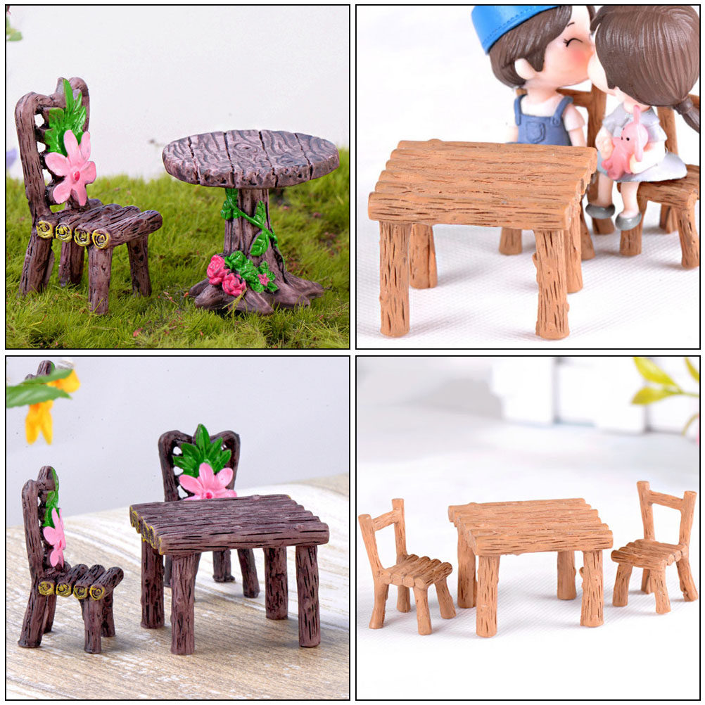 5Sets Resin Miniature Chair Ta - огляд і ціна Bonsai Garden Miniature